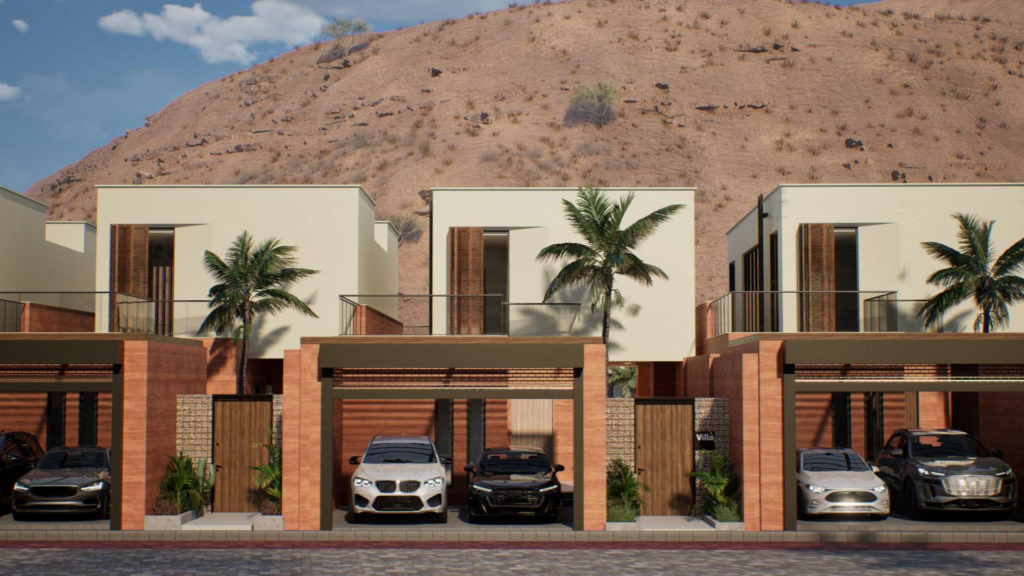 Render of a three-bedroom LUMA villa in Muscat Bay